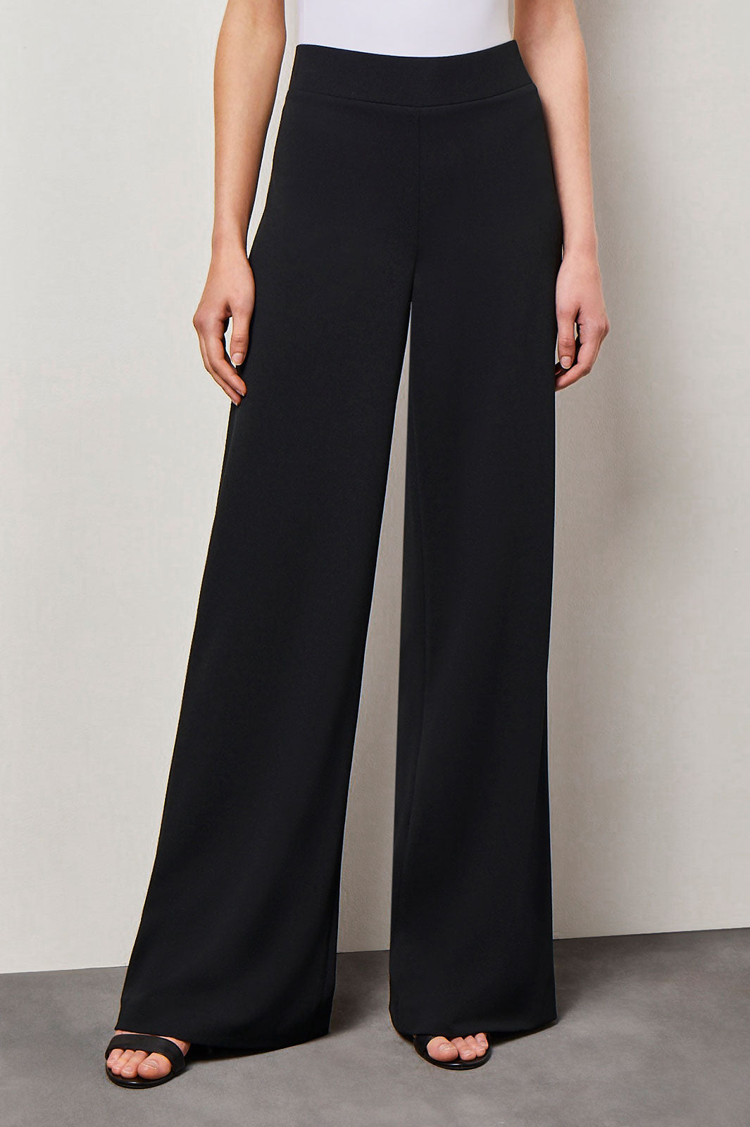 Wide-Leg Pant - Pull-On Stretch Deco Crepe | Ming Wang