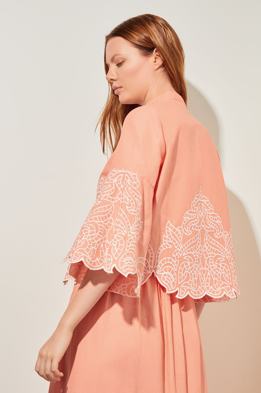 Open Front Jacket - Embroidered Woven | Ming Wang