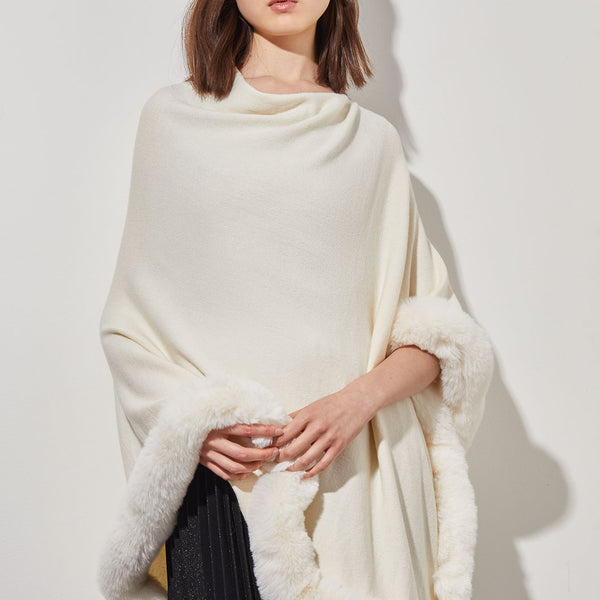Joanna hope faux fur trim cape hotsell